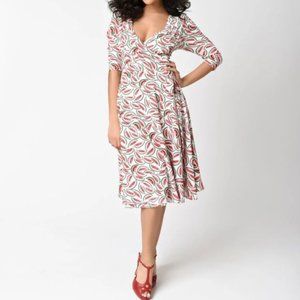 Unique Vintage Wrap-around Dress